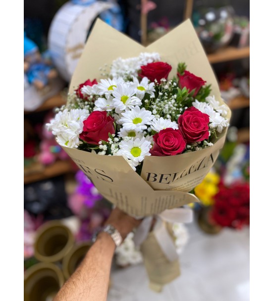 papatya gül buketi